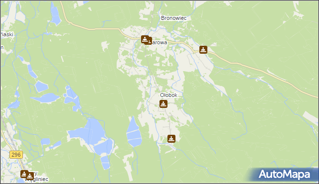 mapa Ołobok gmina Osiecznica, Ołobok gmina Osiecznica na mapie Targeo