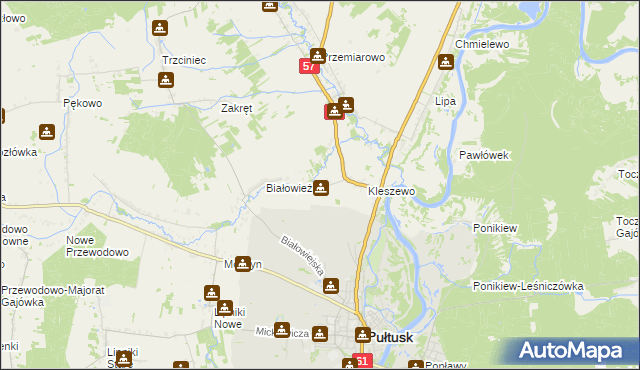 mapa Olszak gmina Pułtusk, Olszak gmina Pułtusk na mapie Targeo