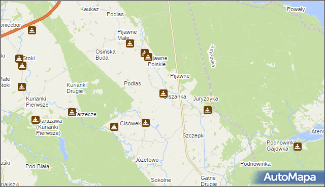 mapa Olszanka gmina Nowinka, Olszanka gmina Nowinka na mapie Targeo