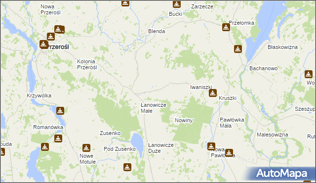 mapa Olszanka gmina Przerośl, Olszanka gmina Przerośl na mapie Targeo