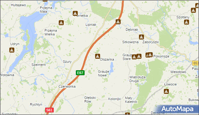 mapa Olszanka gmina Szypliszki, Olszanka gmina Szypliszki na mapie Targeo