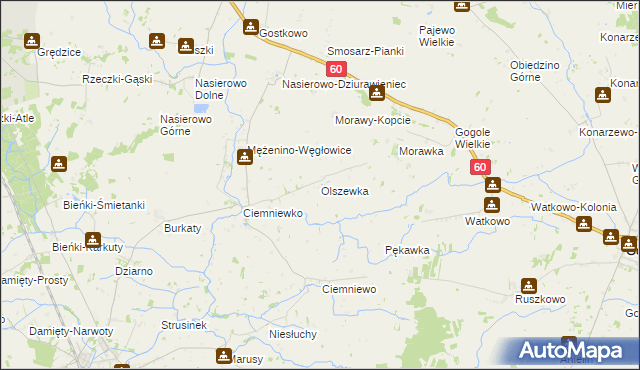 mapa Olszewka gmina Sońsk, Olszewka gmina Sońsk na mapie Targeo