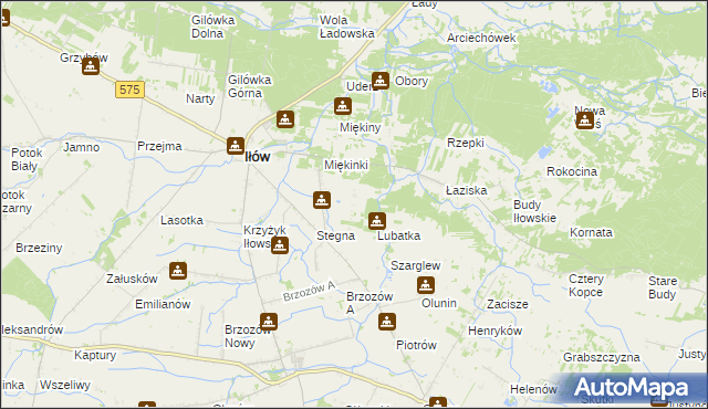 mapa Olszowiec gmina Iłów, Olszowiec gmina Iłów na mapie Targeo