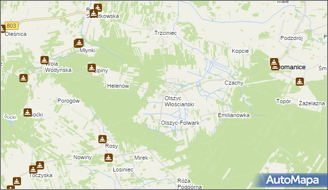 mapa Olszyc Włościański, Olszyc Włościański na mapie Targeo