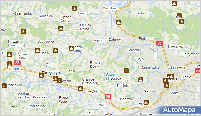 mapa Opacie, Opacie na mapie Targeo