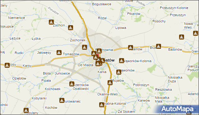 mapa Opatów, Opatów na mapie Targeo