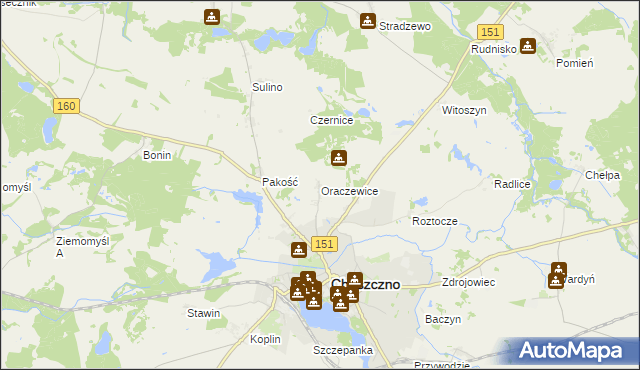 mapa Oraczewice, Oraczewice na mapie Targeo