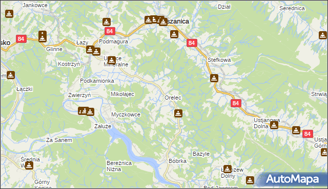 mapa Orelec, Orelec na mapie Targeo