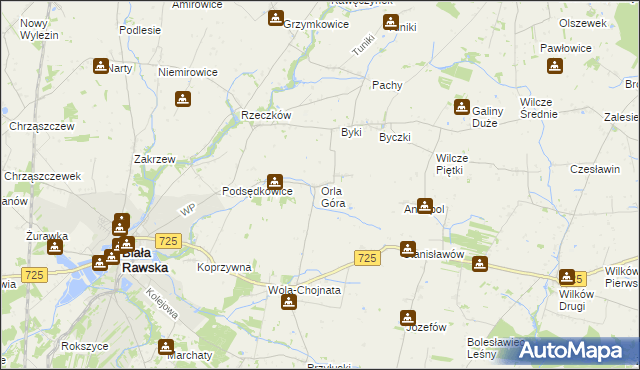 mapa Orla Góra, Orla Góra na mapie Targeo