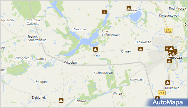 mapa Orle gmina Mrocza, Orle gmina Mrocza na mapie Targeo