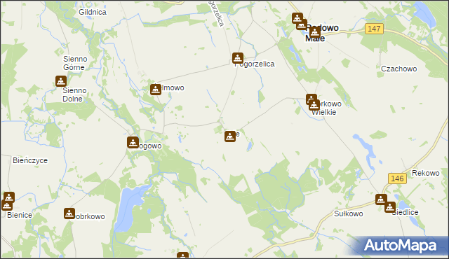 mapa Orle gmina Radowo Małe, Orle gmina Radowo Małe na mapie Targeo