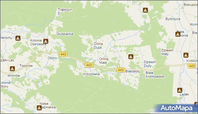 mapa Orlina Mała, Orlina Mała na mapie Targeo