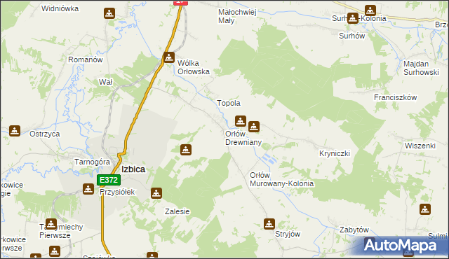 mapa Orłów Drewniany, Orłów Drewniany na mapie Targeo
