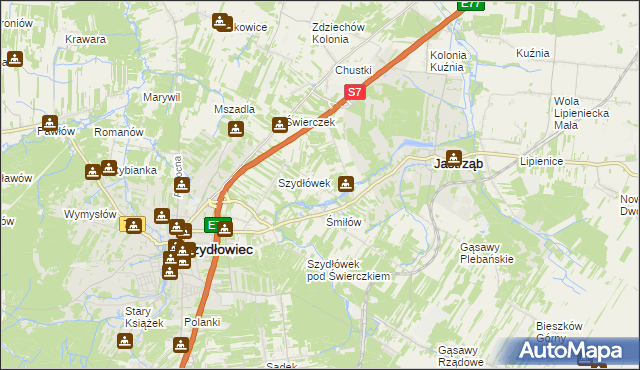 mapa Orłów gmina Jastrząb, Orłów gmina Jastrząb na mapie Targeo