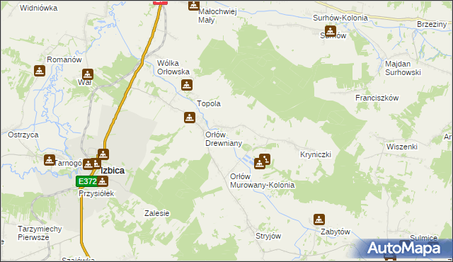 mapa Orłów Murowany, Orłów Murowany na mapie Targeo