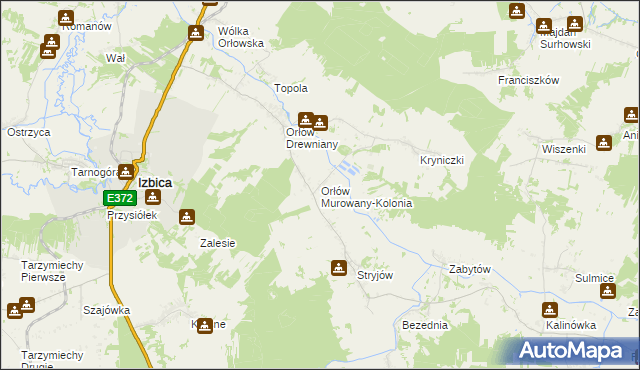 mapa Orłów Murowany-Kolonia, Orłów Murowany-Kolonia na mapie Targeo