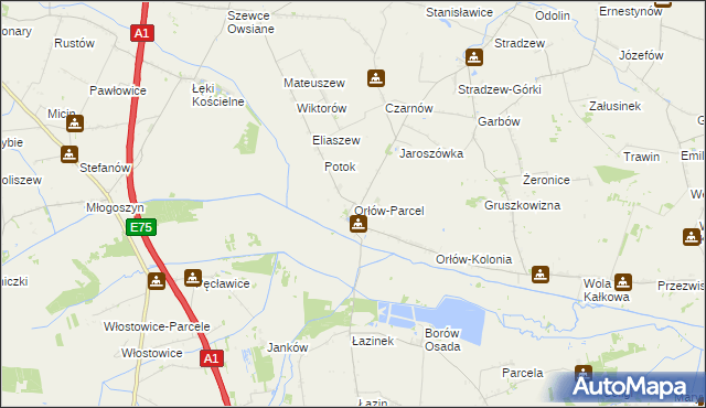 mapa Orłów-Parcel, Orłów-Parcel na mapie Targeo