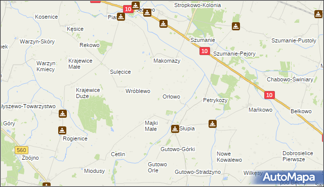 mapa Orłowo gmina Zawidz, Orłowo gmina Zawidz na mapie Targeo