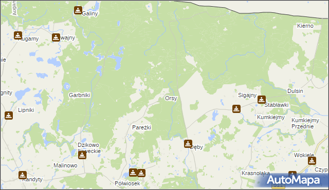 mapa Orsy, Orsy na mapie Targeo