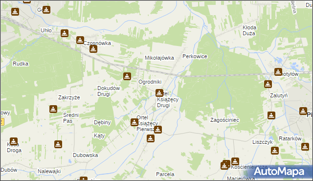 mapa Ortel Książęcy Drugi, Ortel Książęcy Drugi na mapie Targeo