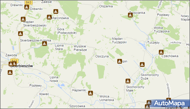 mapa Osiczyna, Osiczyna na mapie Targeo