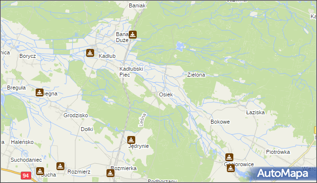 mapa Osiek gmina Strzelce Opolskie, Osiek gmina Strzelce Opolskie na mapie Targeo