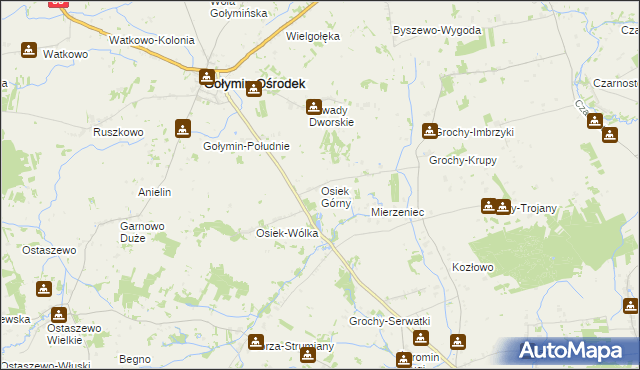 mapa Osiek Górny, Osiek Górny na mapie Targeo