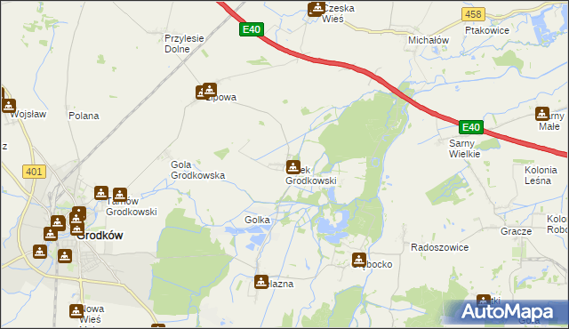 mapa Osiek Grodkowski, Osiek Grodkowski na mapie Targeo