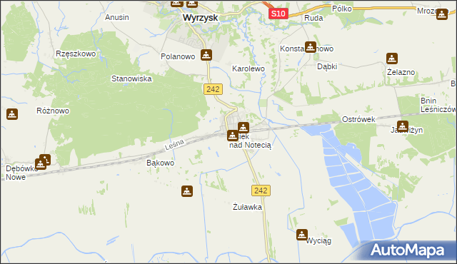 mapa Osiek nad Notecią, Osiek nad Notecią na mapie Targeo