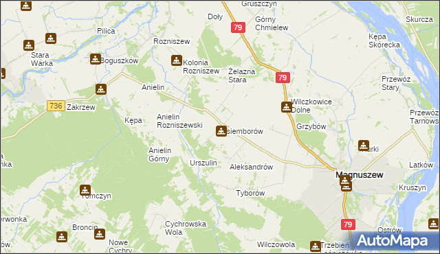 mapa Osiemborów, Osiemborów na mapie Targeo