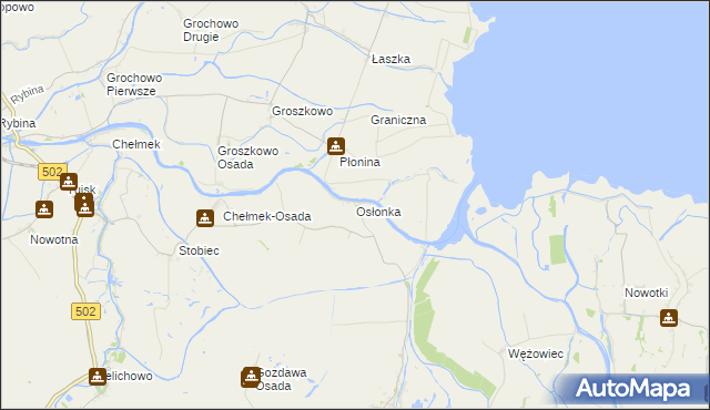 mapa Osłonka, Osłonka na mapie Targeo