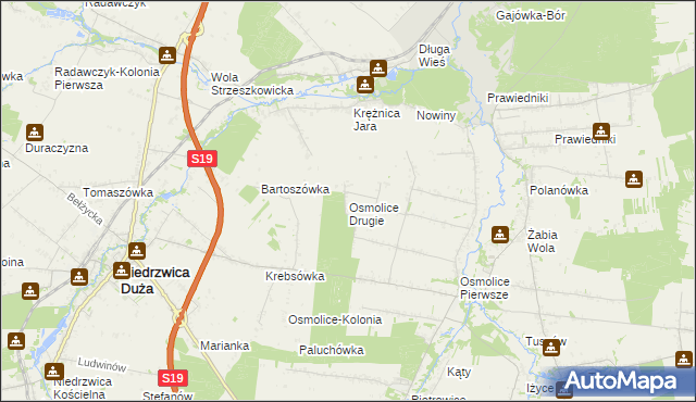 mapa Osmolice Drugie, Osmolice Drugie na mapie Targeo