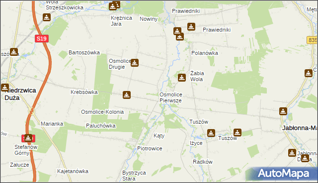 mapa Osmolice Pierwsze, Osmolice Pierwsze na mapie Targeo