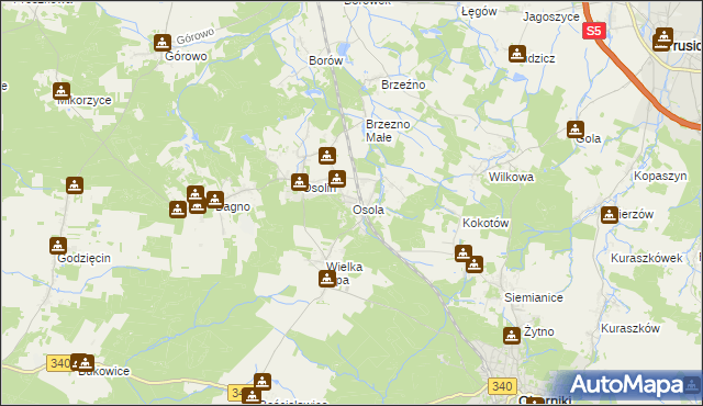 mapa Osola, Osola na mapie Targeo