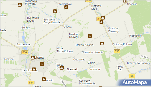 mapa Osowa-Kolonia, Osowa-Kolonia na mapie Targeo