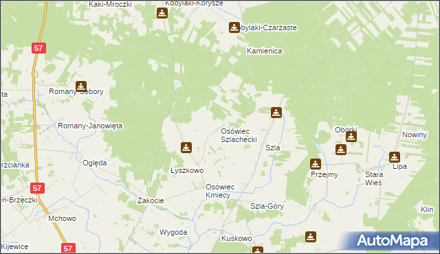 mapa Osówiec Szlachecki, Osówiec Szlachecki na mapie Targeo