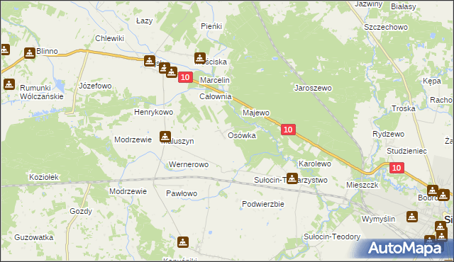 mapa Osówka gmina Sierpc, Osówka gmina Sierpc na mapie Targeo