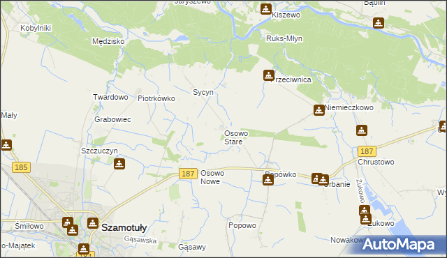 mapa Osowo Stare, Osowo Stare na mapie Targeo