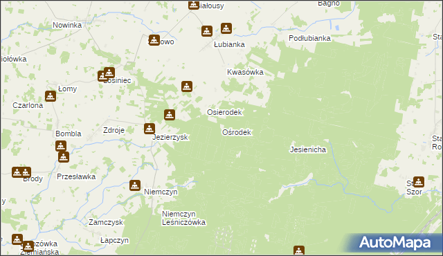 mapa Ośrodek gmina Czarna Białostocka, Ośrodek gmina Czarna Białostocka na mapie Targeo