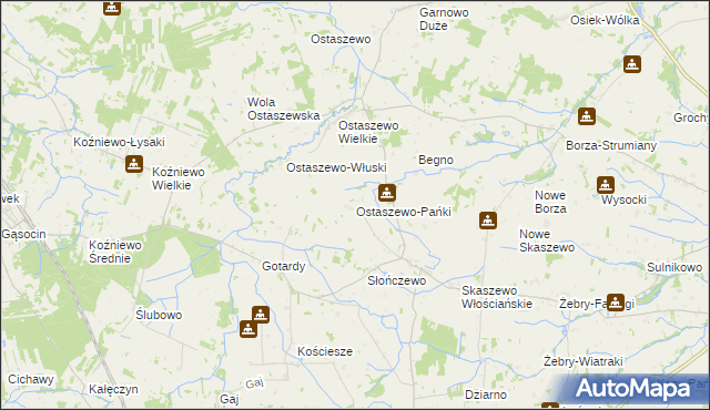 mapa Ostaszewo-Pańki, Ostaszewo-Pańki na mapie Targeo