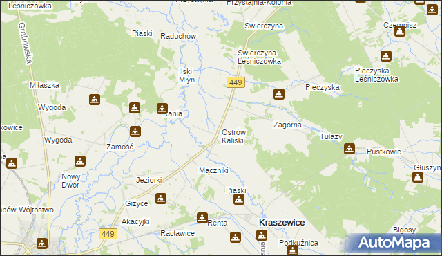 mapa Ostrów Kaliski, Ostrów Kaliski na mapie Targeo