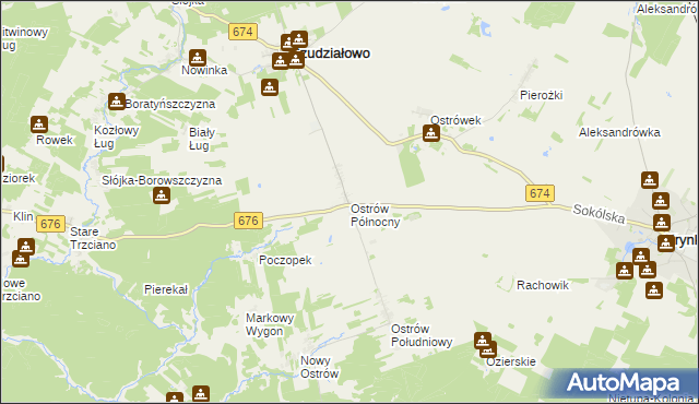 mapa Ostrów Północny, Ostrów Północny na mapie Targeo