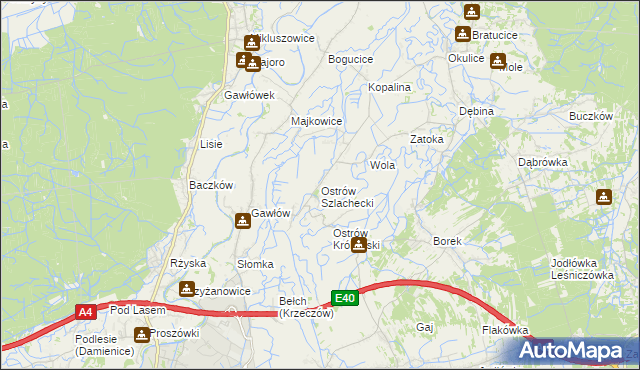 mapa Ostrów Szlachecki, Ostrów Szlachecki na mapie Targeo