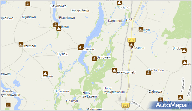 mapa Ostrówek gmina Orchowo, Ostrówek gmina Orchowo na mapie Targeo