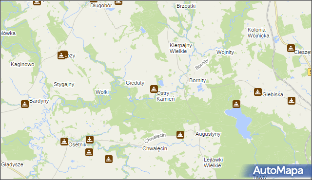 mapa Ostry Kamień, Ostry Kamień na mapie Targeo