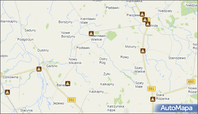 mapa Ostry Róg, Ostry Róg na mapie Targeo