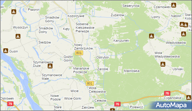 mapa Ostrybór, Ostrybór na mapie Targeo