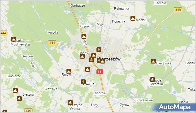 mapa Ostrzeszów, Ostrzeszów na mapie Targeo