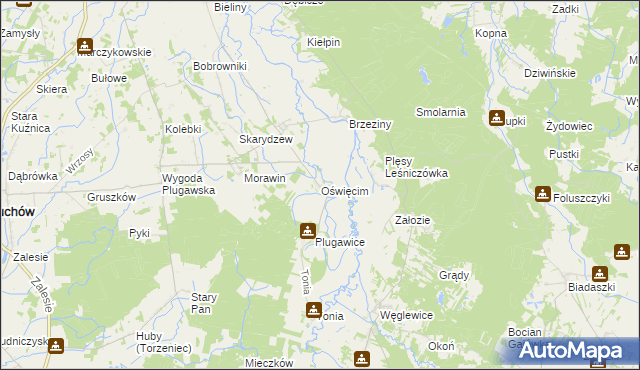 mapa Oświęcim gmina Doruchów, Oświęcim gmina Doruchów na mapie Targeo