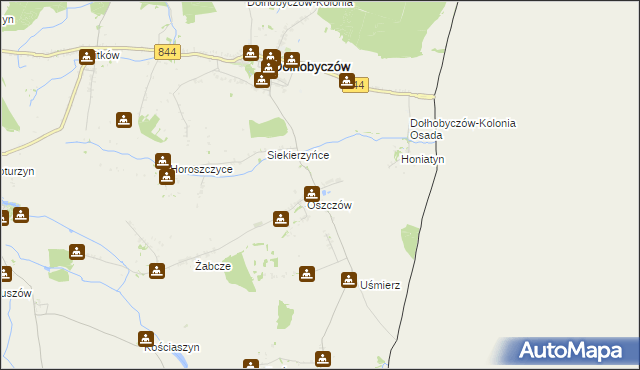 mapa Oszczów-Kolonia, Oszczów-Kolonia na mapie Targeo